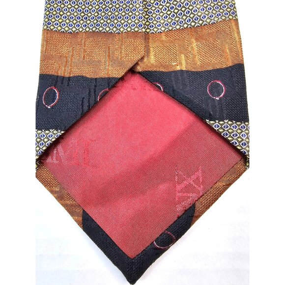 Vintage XMI Silk Handmade Tie Geometric Pattern Imported USA Mens Accessory - Picture 6 of 7